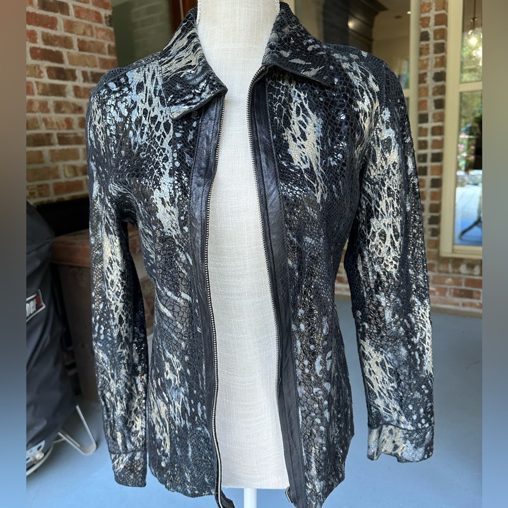 Leather Patterned Jacket - image 1